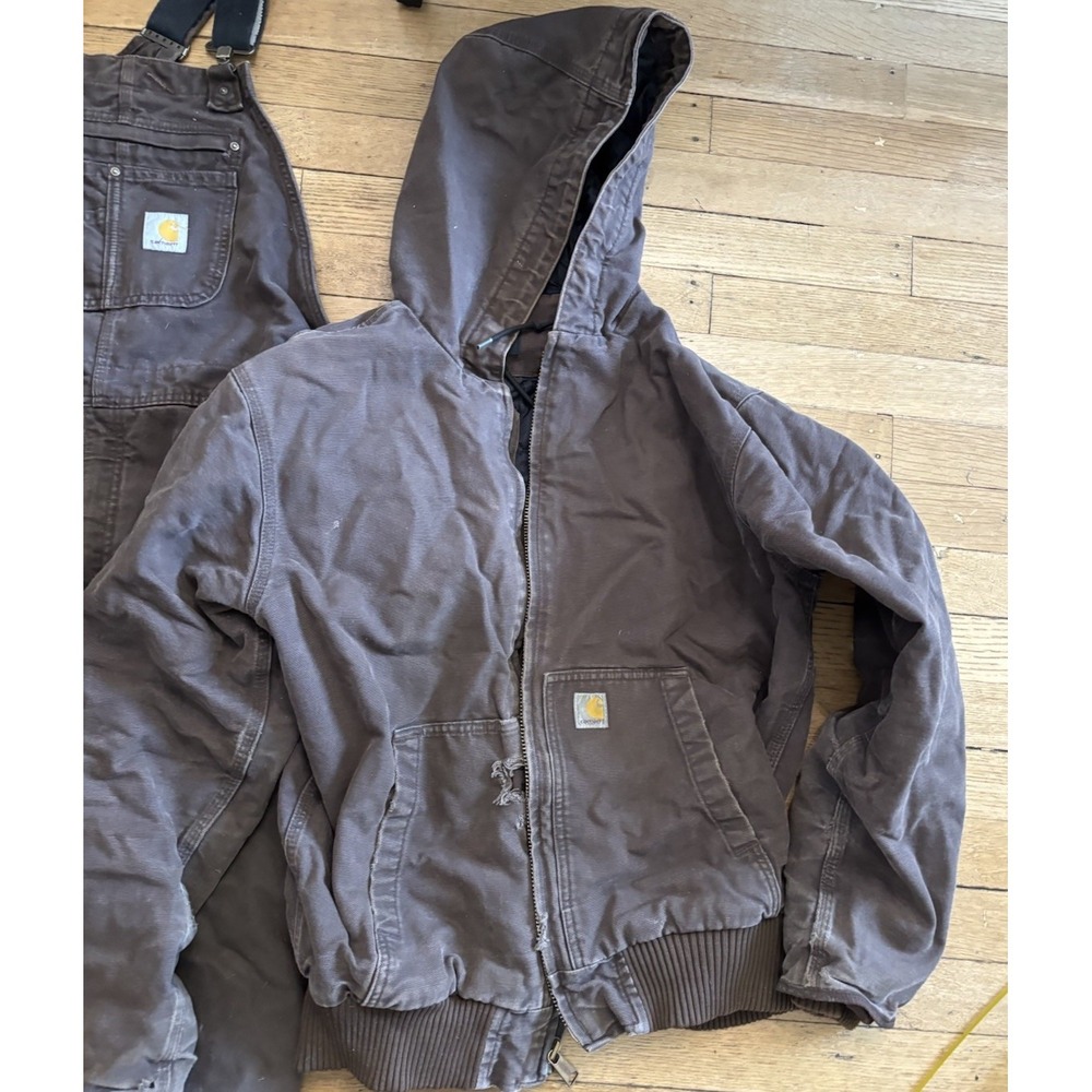 Carhartt Womens XL Washed Duck Insulated Bib Overalls OR4031-W Size L Jacket - Picture 3 of 15